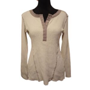 White Birch Women's Size Large Waffle Material Top